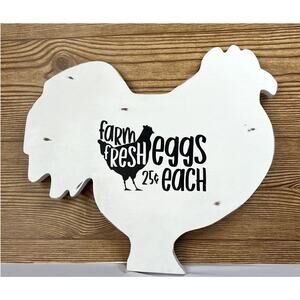 Handmade Chicken Hen Wall Decor Farm Fresh Eggs Upcycled Cutting Board